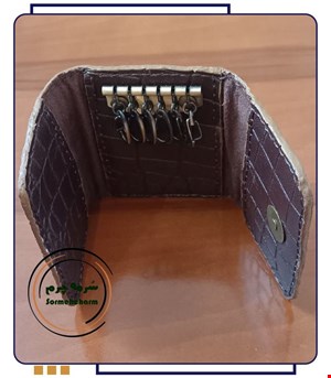 کیف کلید چرم دست دوز با جای کارت مدل طناز