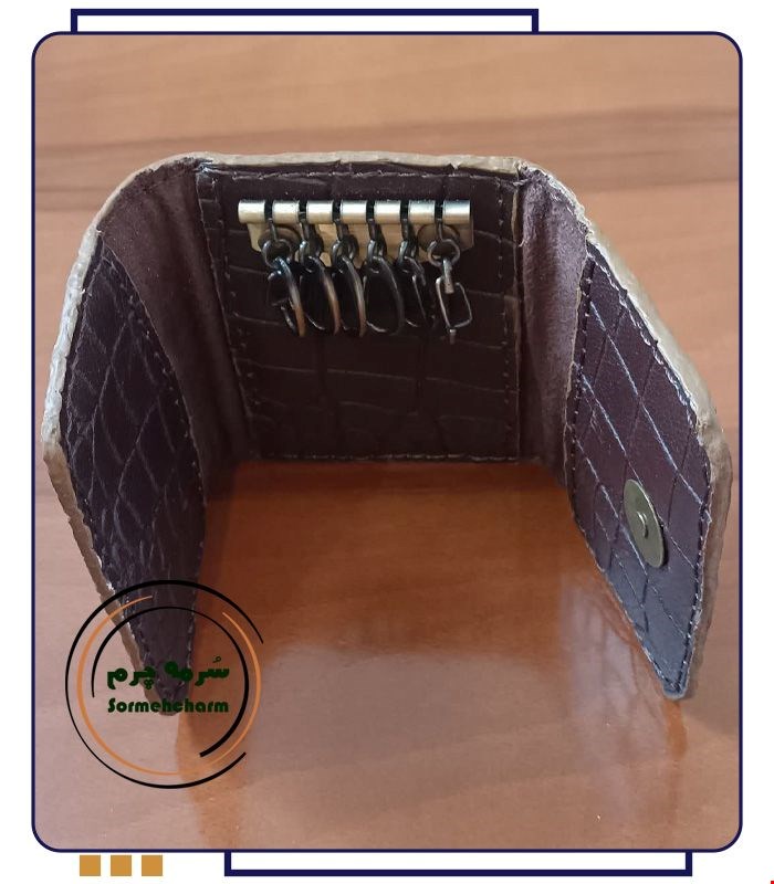 کیف کلید چرم دست دوز با جای کارت مدل طناز